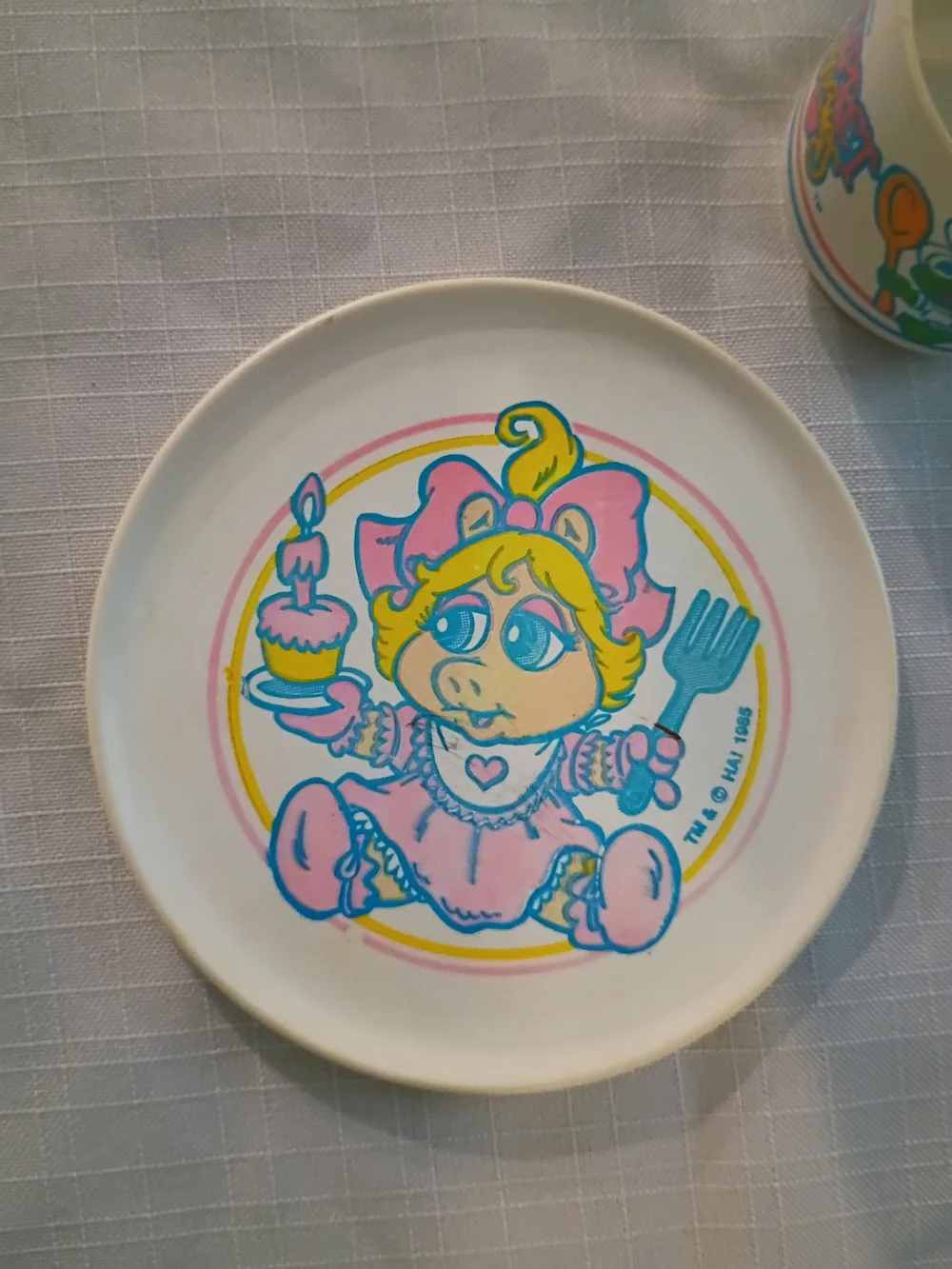 Jim Henson The Muppet Babies Plastic Cup And Plate.